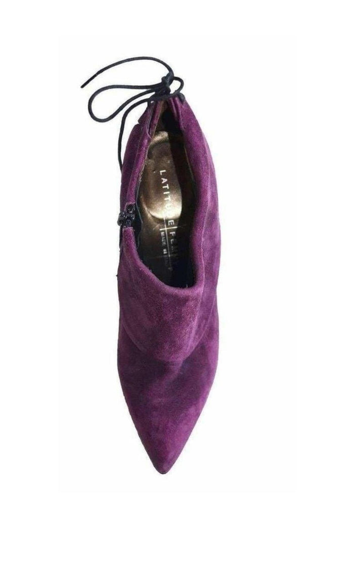 Latitude Femme Purple Suede Booties - Runway Catalog