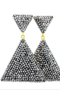 Style the Pyramid Crystal 925 Sterling Silver Dangle Earring exclusively at Born To Glam