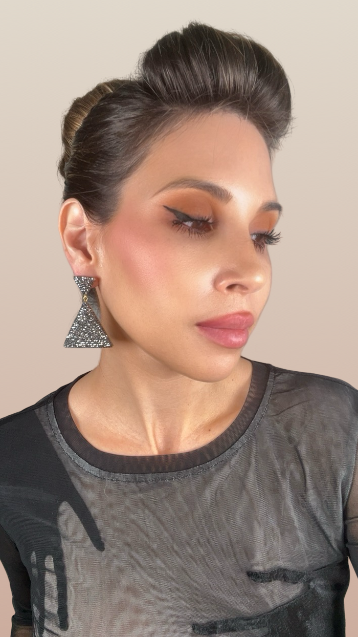 Style the Pyramid Crystal 925 Sterling Silver Dangle Earring exclusively at Born To Glam