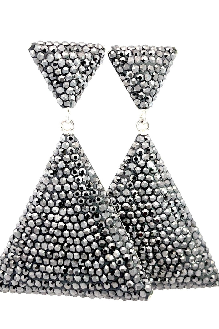 Style the Pyramid Crystal 925 Sterling Silver Dangle Earring exclusively at Born To Glam
