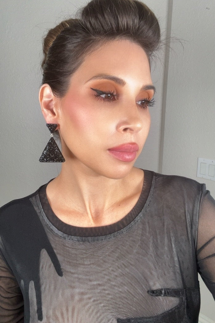 Style the Pyramid Crystal 925 Sterling Silver Dangle Earring exclusively at Born To Glam