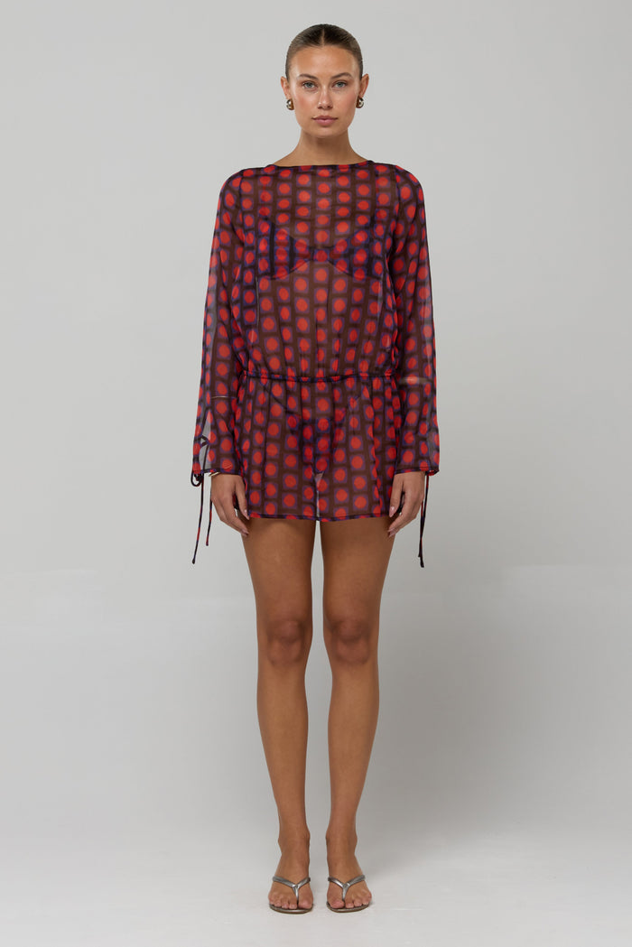 This is an image of Quinn Dress in Mod - RESA featuring a model wearing the dress