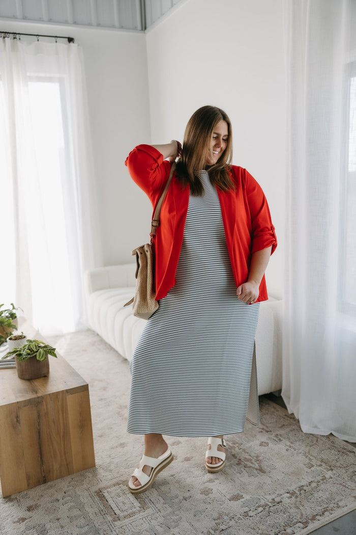 RELAXED BOYFRIEND BLAZER IN CALIENTE - Love Marlow