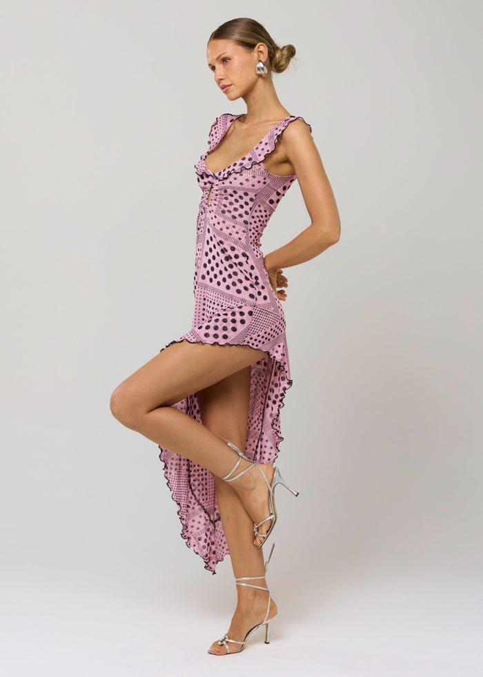 This is an image of Rhonda Dress in Lauper - RESA featuring a model wearing the dress