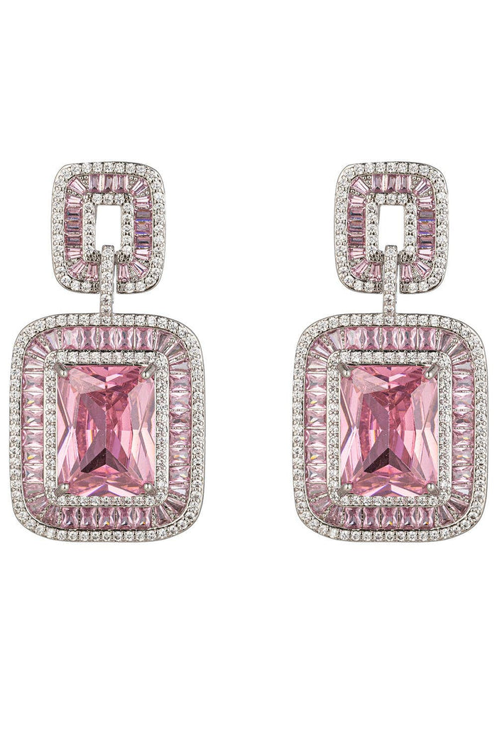 Style the Rose Pink CZ Dangle Earring exclusively at Born To Glam