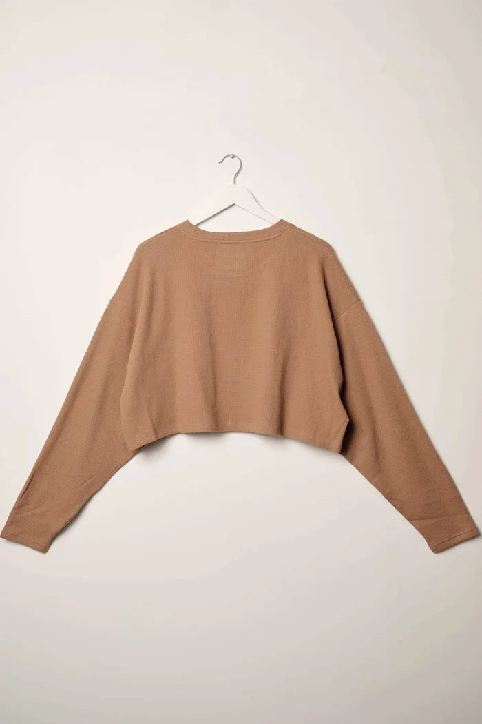 Saddle Up & Ride Cropped Thermal Graphic Top - ShopPromesa