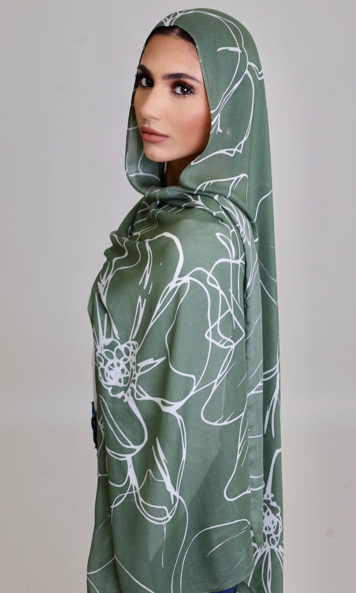 Sage Bloom Modal Hijab
