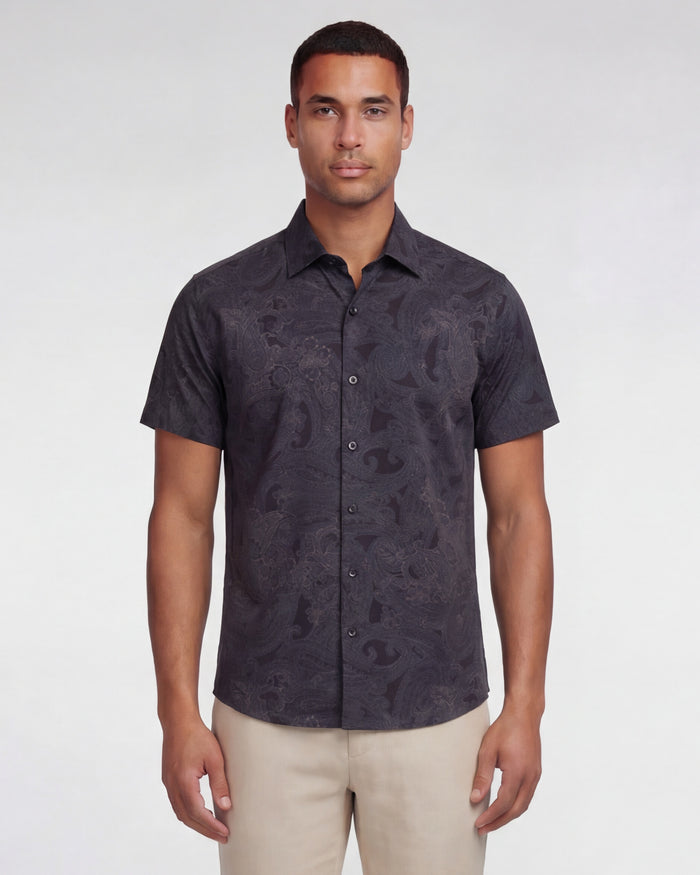 SCOTT PAISLEY EXPLOSION BLACK MENS PRINTED SHIRT