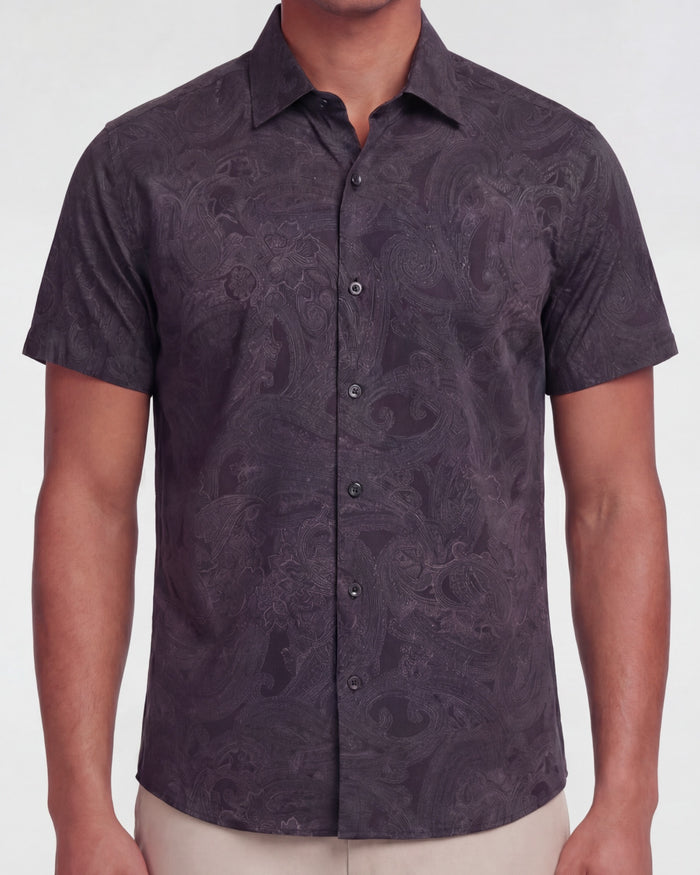 SCOTT PAISLEY EXPLOSION BLACK MENS PRINTED SHIRT