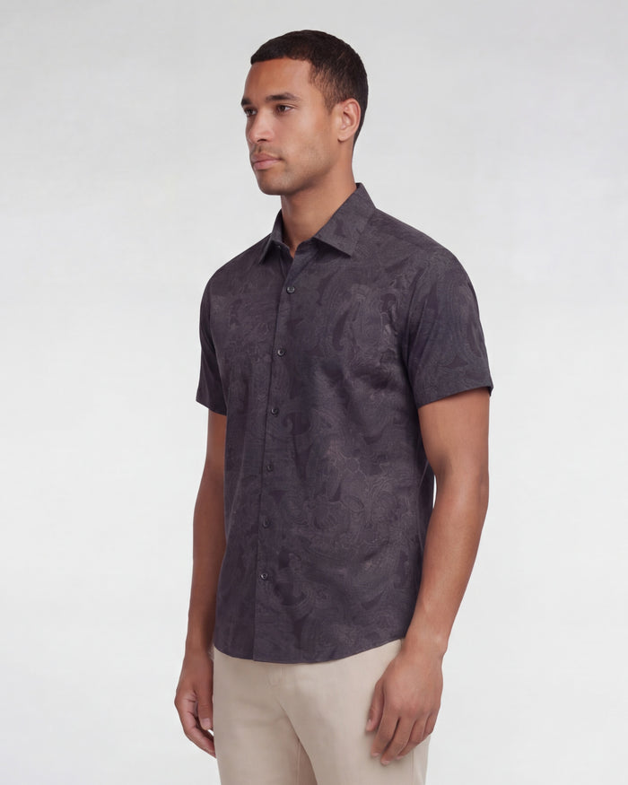 SCOTT PAISLEY EXPLOSION BLACK MENS PRINTED SHIRT