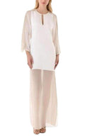 BCBGMAXAZRIA Sheer Chiffon Panels Silk Dress - Runway Catalog