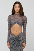 This is an image of Shelby Top in Tide - RESA featuring a model wearing the dress