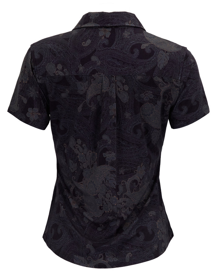 SHELLEY PAISLEY EXPLOSION BLACK WOMENS PRINTED SHIRT