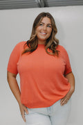 SHORT BLOUSON SLEEVE LIGHTWEIGHT SWEATER IN SANDÍA - Love Marlow