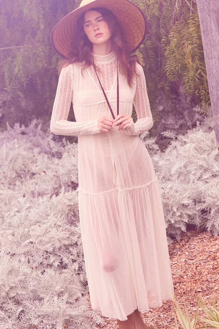 Softest Sigh Sheer Tulle Tie-Front Maxi Top - ShopPromesa