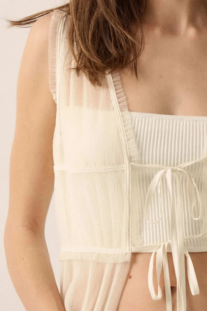 Softest Sigh Sheer Tulle Tie-Front Maxi Top - ShopPromesa