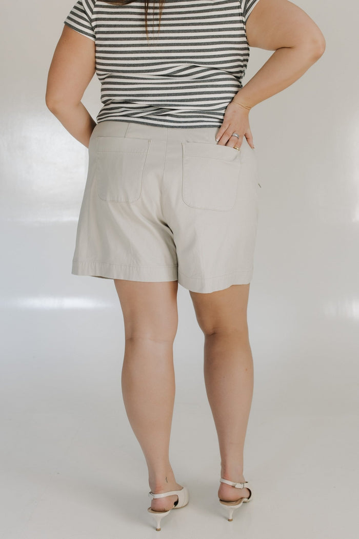 SPANXsupersmooth™ Stretch Twill Short 7" in Bone - Love Marlow