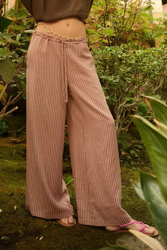 Stroll Goals Striped Wide-Leg Drawstring Pants - ShopPromesa