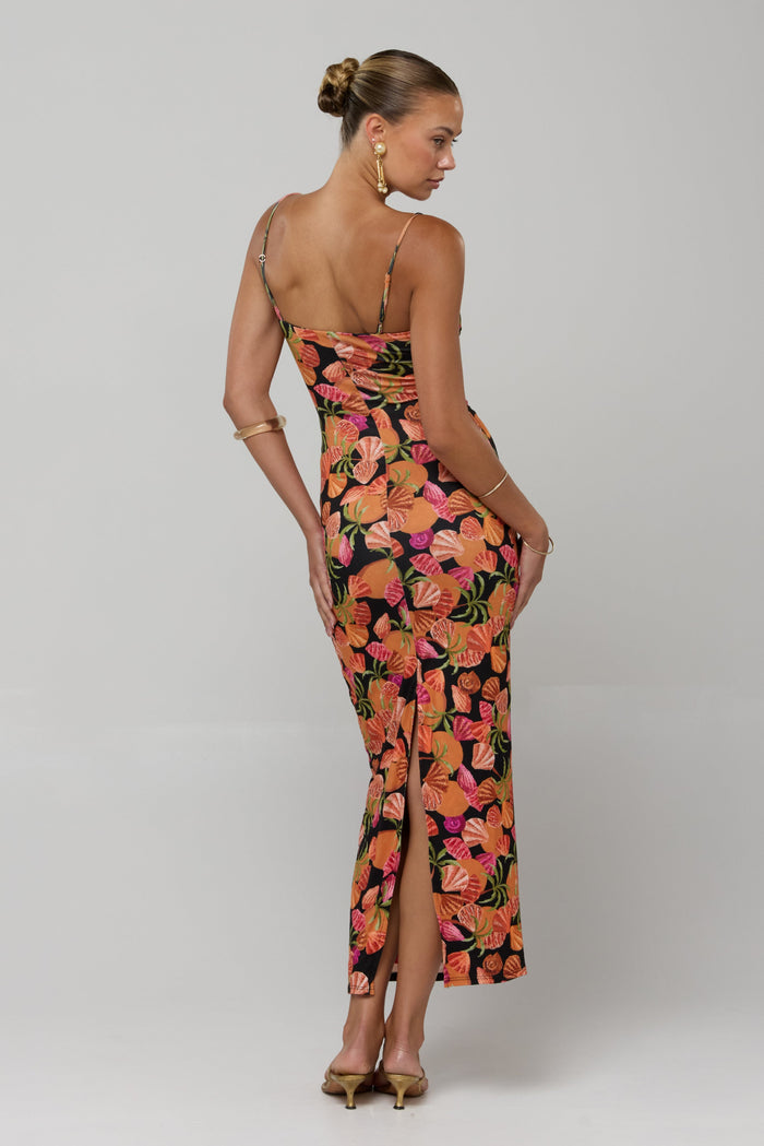 This is an image of Summer Knit in Conch - RESA featuring a model wearing the dress