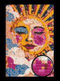 Sun Face Abstract Bricked Mosaic Home Decor 20x30" - Memobrick
