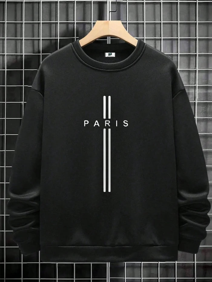 SXV  'paris’ Printed Cool Aesthetic Drop Shoulder Oversized Baggy Sweatshirt
