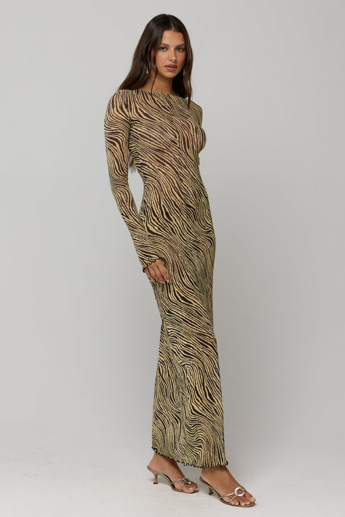 This is an image of Sylvia Maxi in Birch - RESA featuring a model wearing the dress
