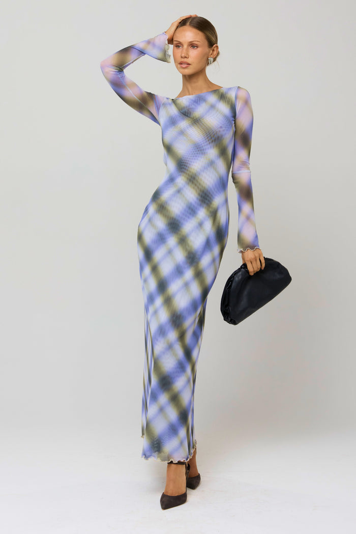This is an image of Sylvia Dress in Blur - RESA featuring a model wearing the dress