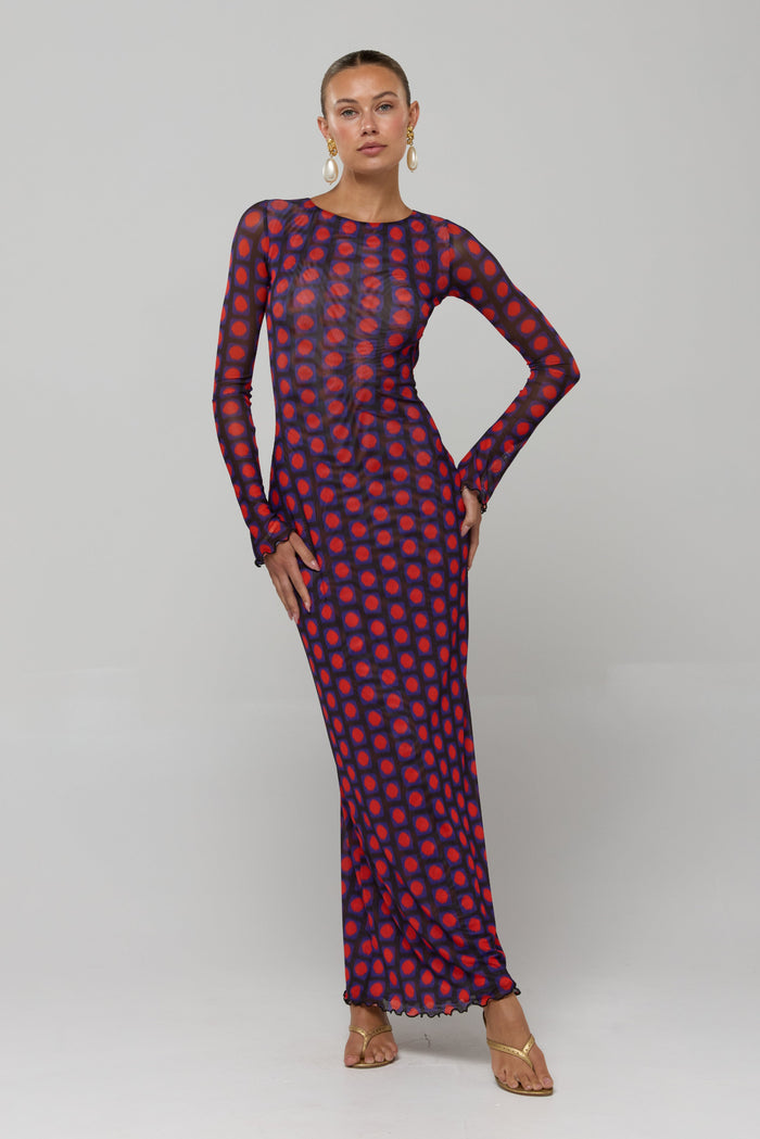 This is an image of Sylvia Dress in Mod - RESA featuring a model wearing the dress