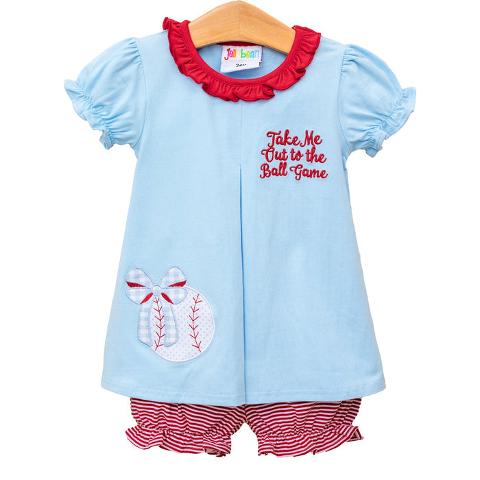 Take Me Out To The Ball Game Pleat Bloomer Set