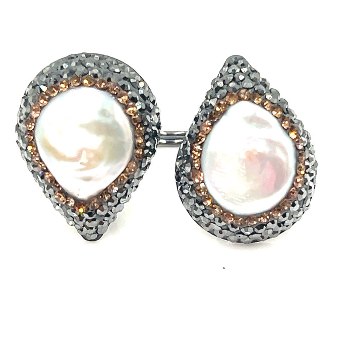 Pearl Hematite & Gold Crystal