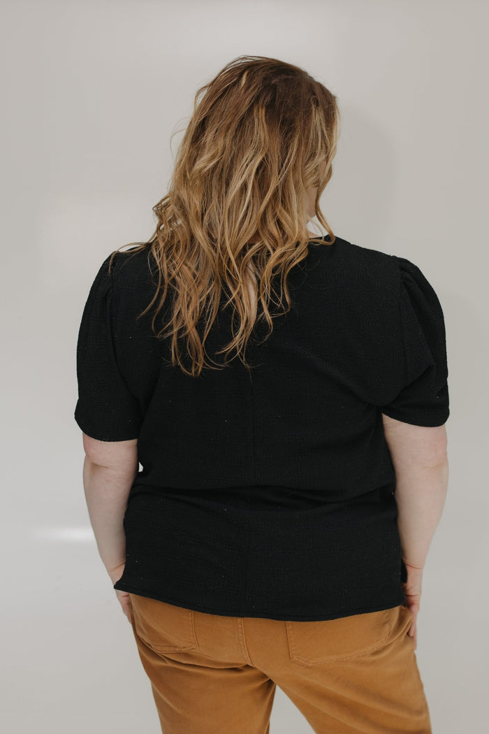 TEXTURE PUFF SLEEVE BLOUSE - Love Marlow