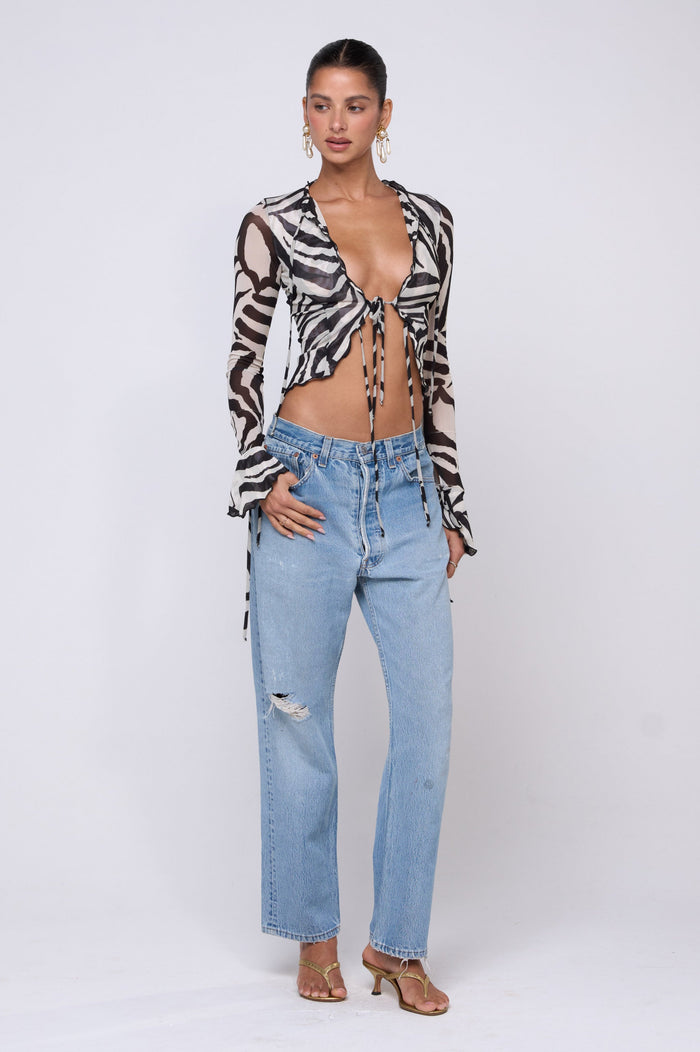 This is an image of Tezza Top in Tigris - RESA featuring a model wearing the dress