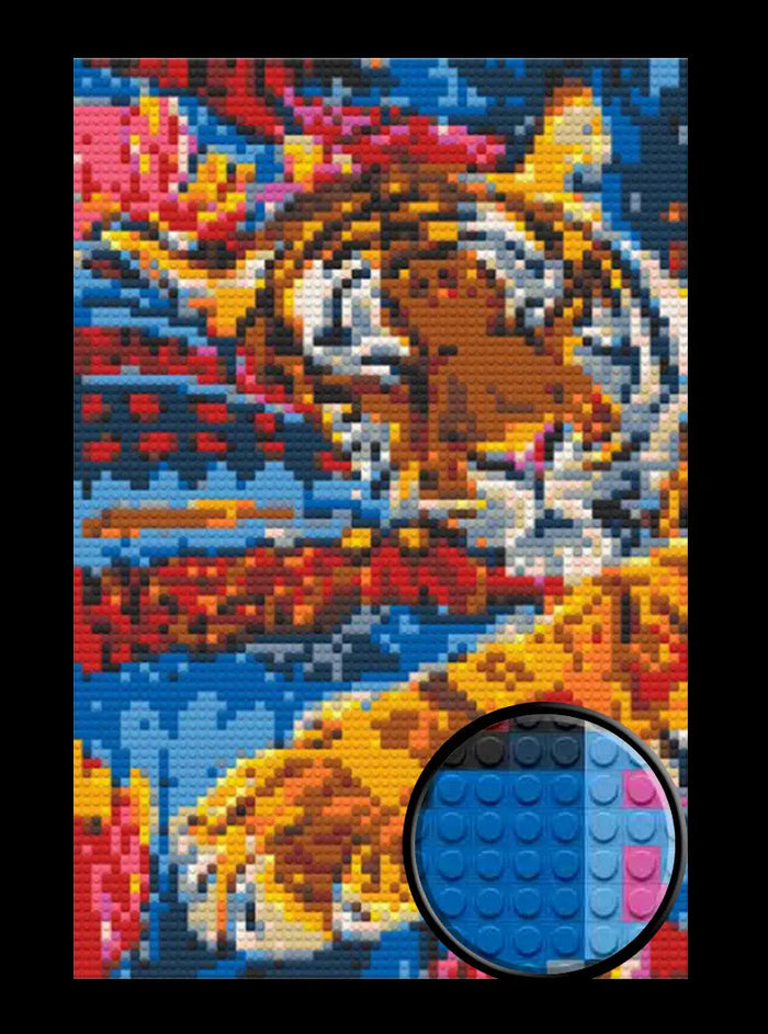 Tiger Abstract Bricked Mosaic Home Decor 20x30" - Memobrick