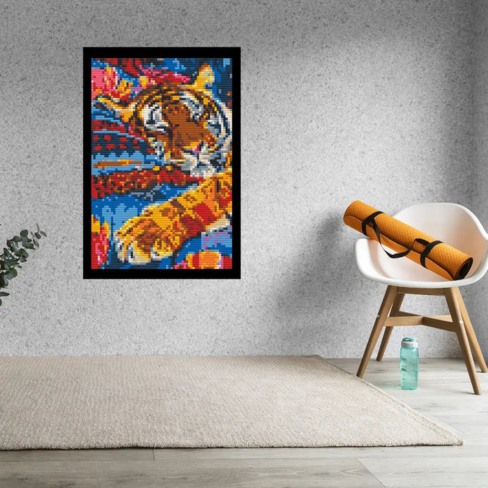 Tiger Abstract Bricked Mosaic Home Decor 20x30" - Memobrick