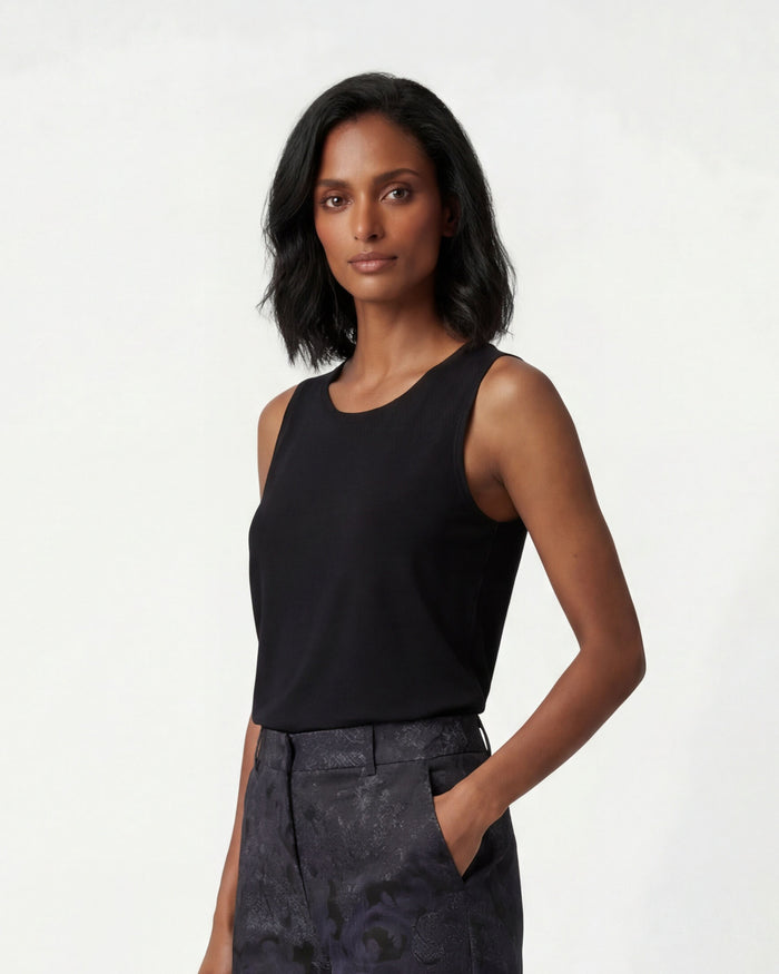 TINA BLACK WOMENS MUSCLE TANK