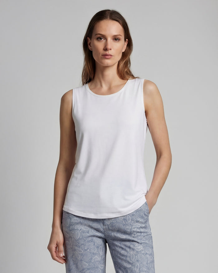 TINA WHITE WOMENS MUSCLE TANK
