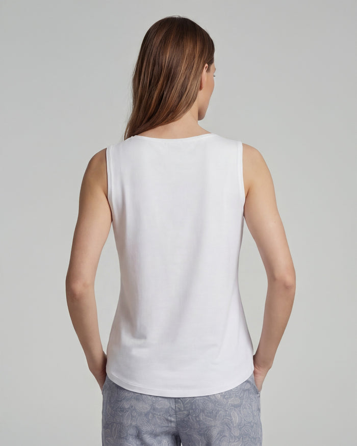 TINA WHITE WOMENS MUSCLE TANK