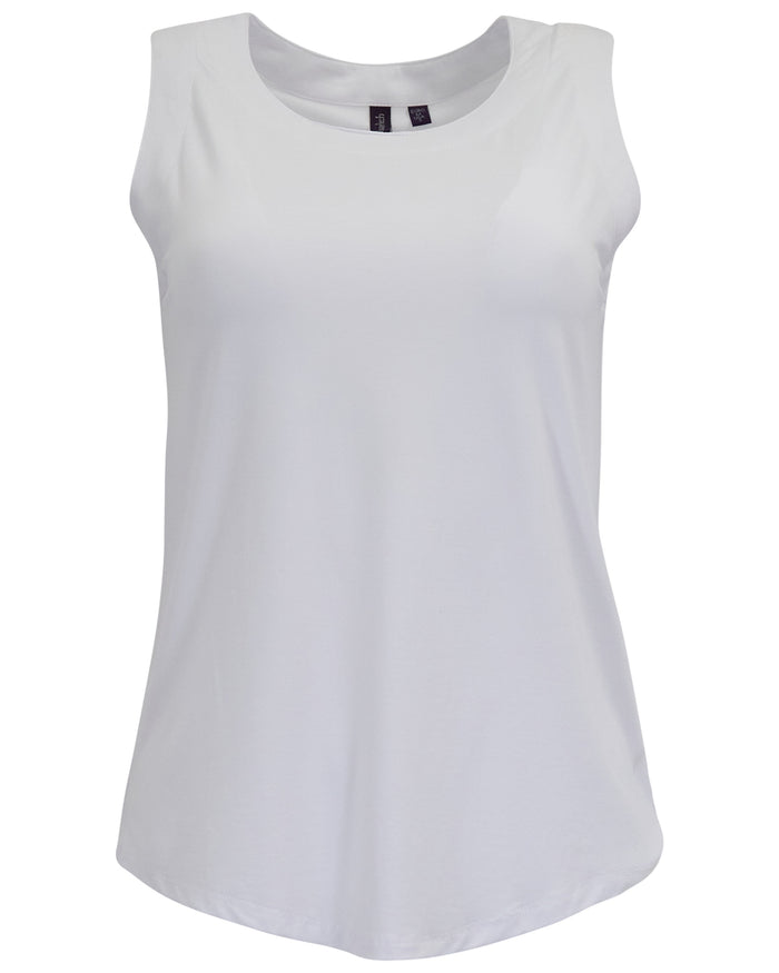 TINA WHITE WOMENS MUSCLE TANK