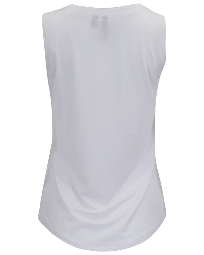 TINA WHITE WOMENS MUSCLE TANK