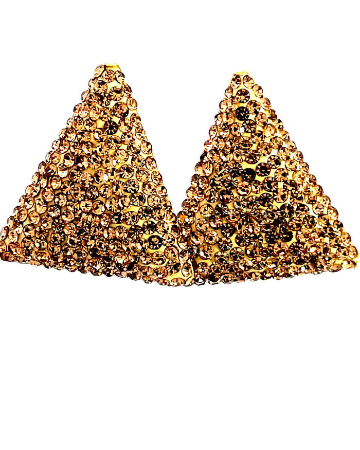 Style the Triangle Crystal 925 Sterling Silver Stud Earrings exclusively at Born To Glam