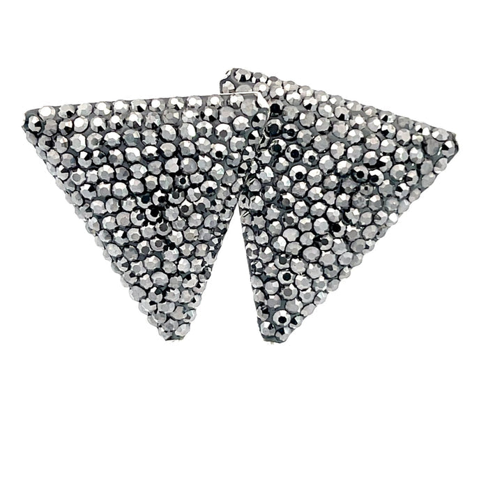 Style the Triangle Crystal 925 Sterling Silver Stud Earrings exclusively at Born To Glam