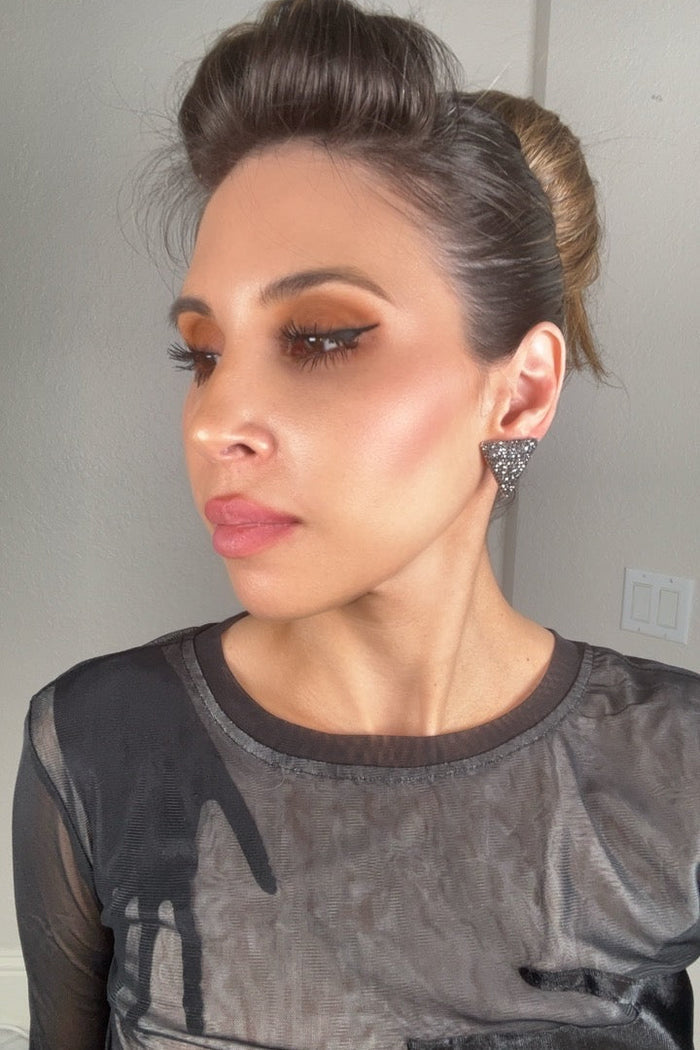 Style the Triangle Crystal 925 Sterling Silver Stud Earrings exclusively at Born To Glam