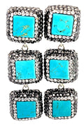 Style the Turquoise 3 Tier 925 Sterling Silver Earring exclusively at Born To Glam