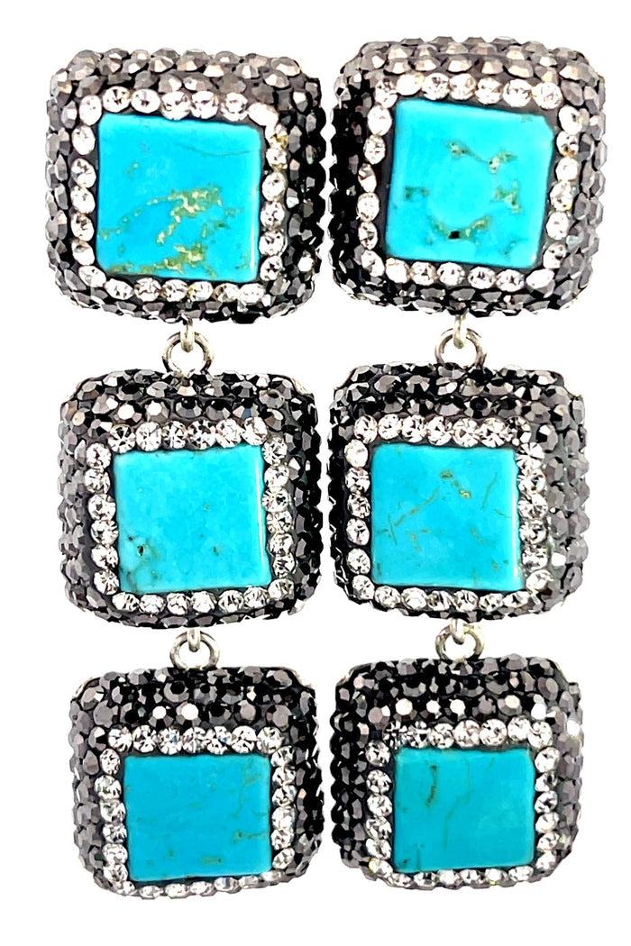 Style the Turquoise 3 Tier 925 Sterling Silver Earring exclusively at Born To Glam