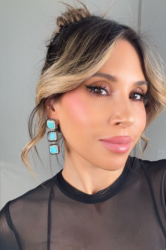 Style the Turquoise 3 Tier 925 Sterling Silver Earring exclusively at Born To Glam