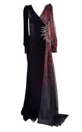 Cult Moda V - neck Leopard Pattern Evening Cocktail Gown - Runway Catalog