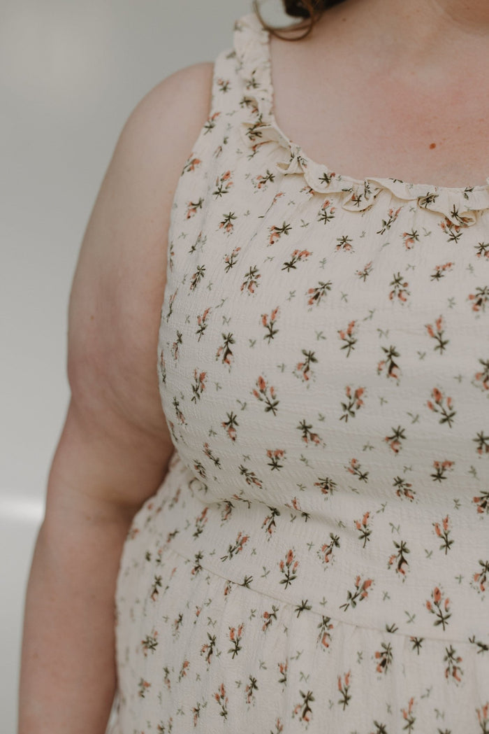 VINTAGE FLORAL PRINT TIERED TANK DRESS - Love Marlow