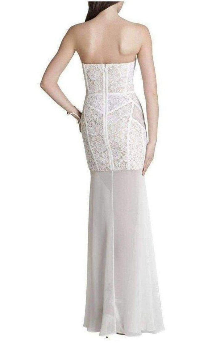 BCBGMAXAZRIA Vivienne Lace Blocked Strapless Dress - Runway Catalog