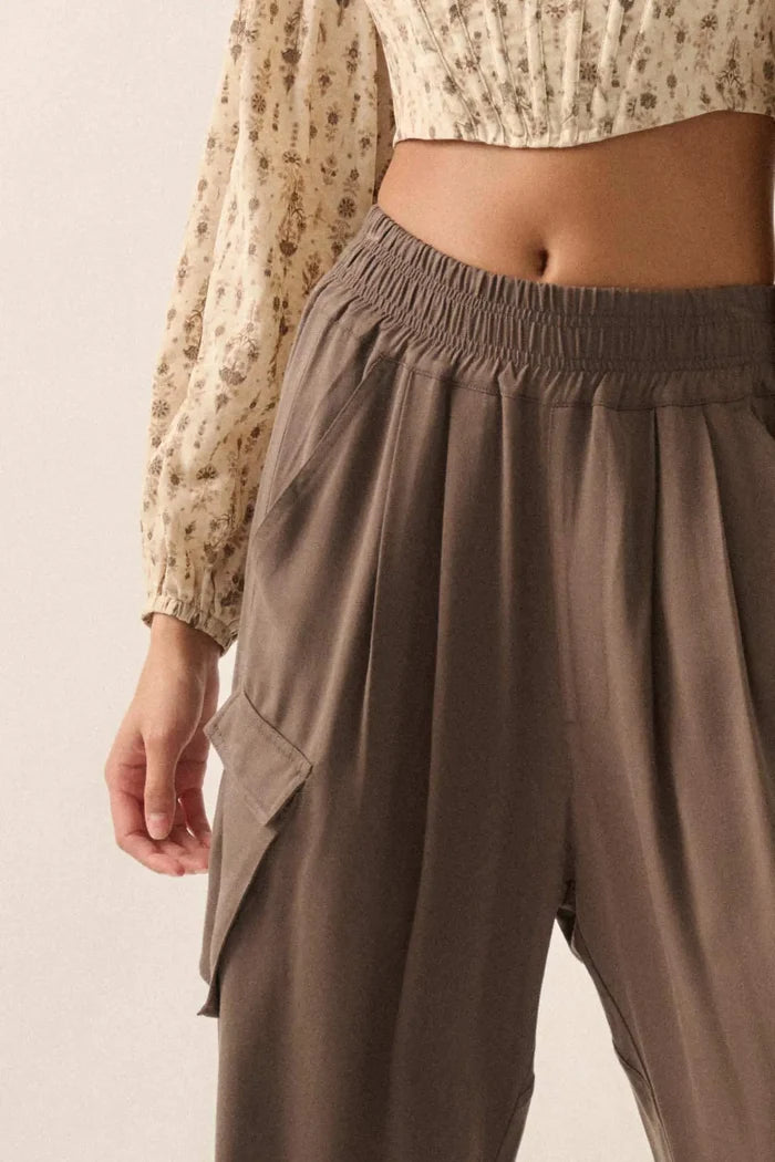 Walk On Wide-Leg Twill Cargo Pants - ShopPromesa