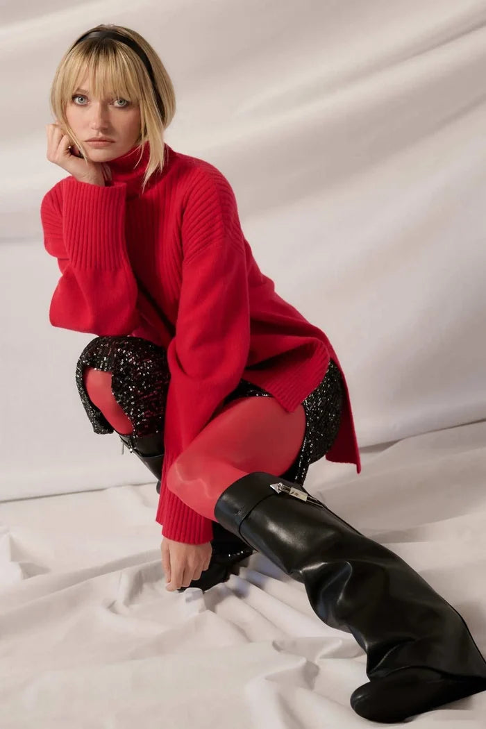 Warmest Regards Split-Hem Turtleneck Sweater - ShopPromesa